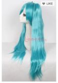 Peruca com ponytail azul
