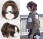 Peruca castanha - Hanji -Attack on Titan